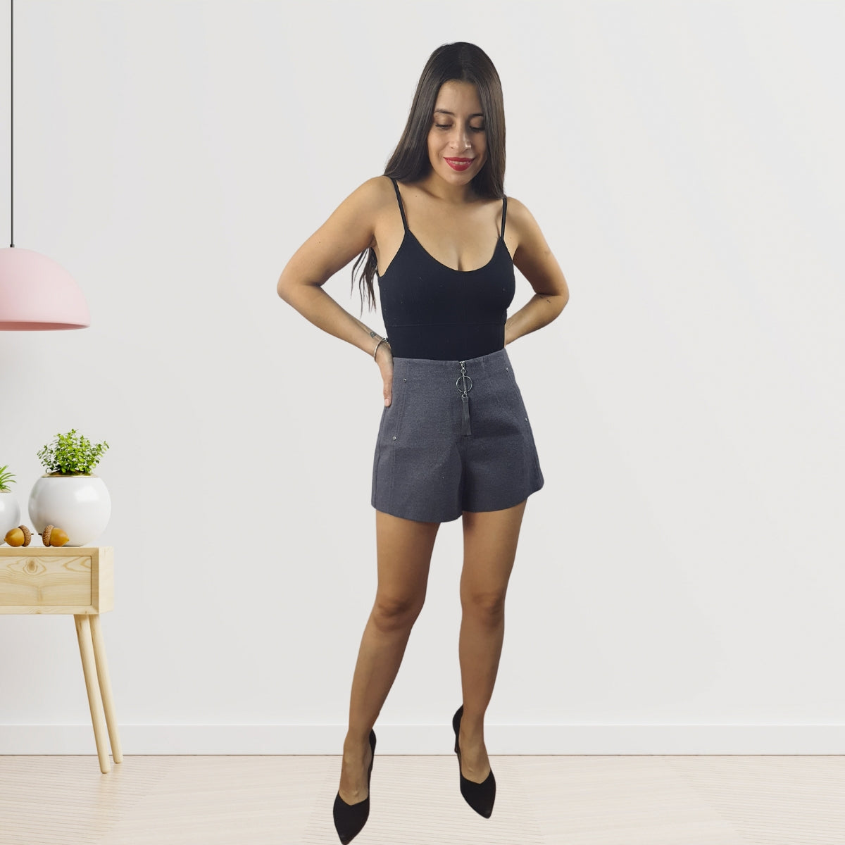 Short Vero Moda Gris Style FACIAL SHORTS(CP)