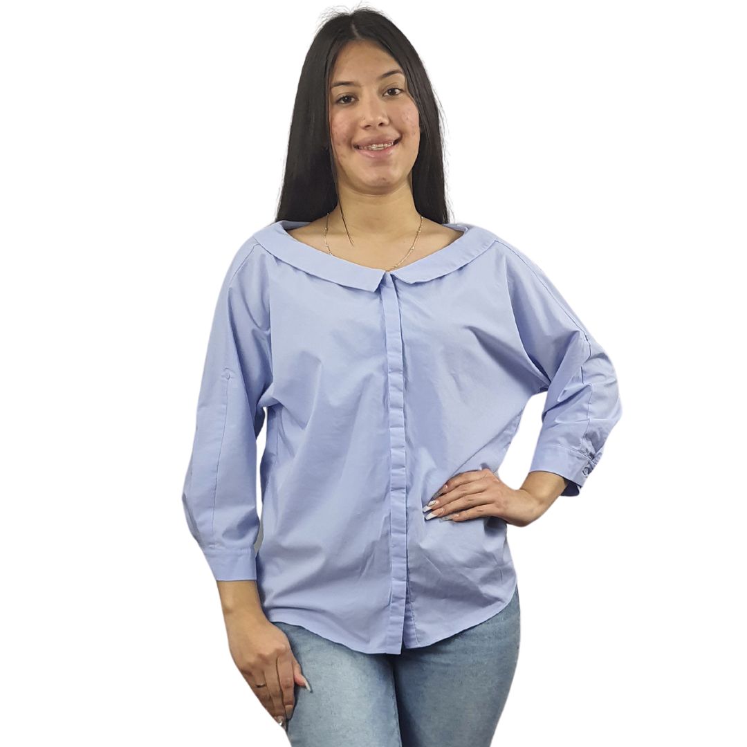Blusa Vero Moda Azul Style HANGER LOVE 3/4 SHIRT(SL)