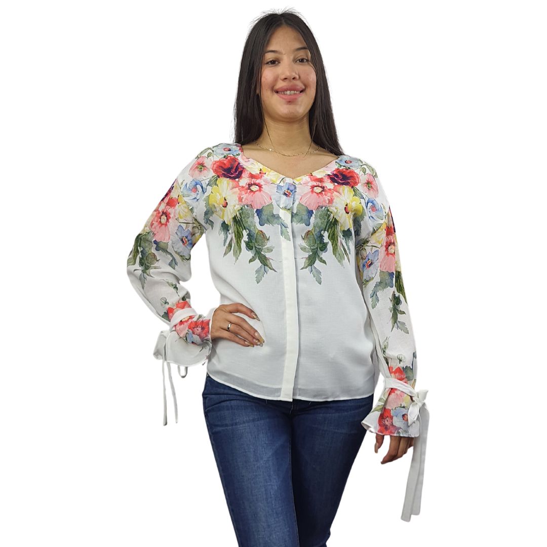 Blusa Vero Moda Blanco Style FOMELO L/S SHIRT(VMC-NN)