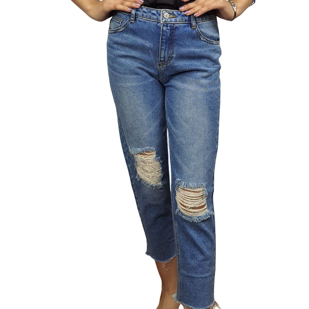 Jeans Vero Moda Azul Style UNITED 9/10 MW GIRLFRIEND JEANS(NR)