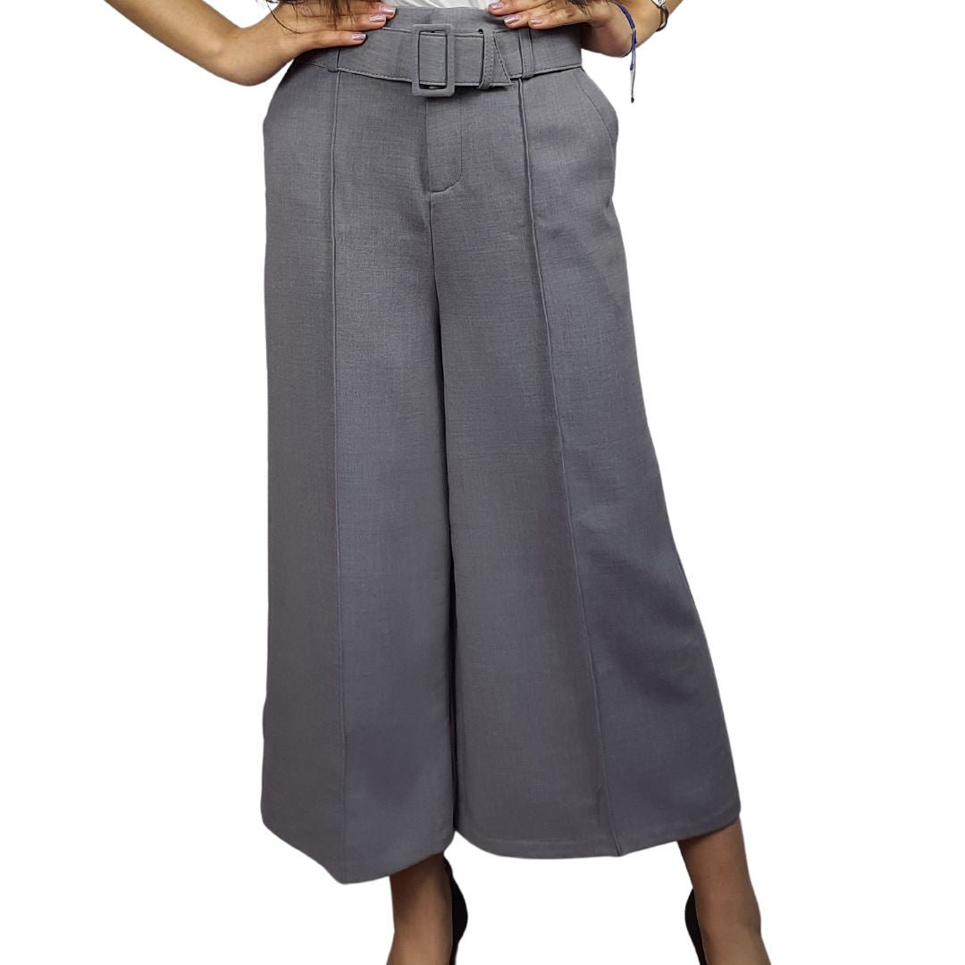 Pantalón Vero Moda Gris Style TRADE 7/8 WIDE PANTS(MW)