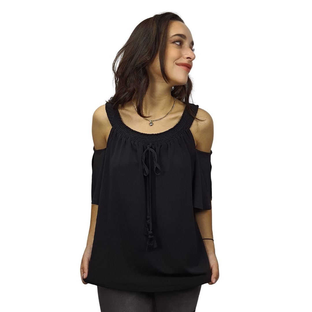 Blusa Vero moda Negro Style PAM S/S TOP(HH)