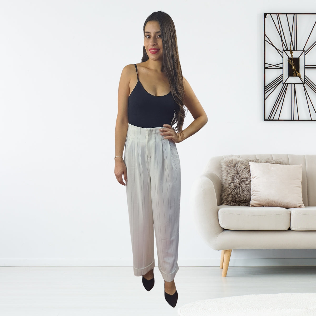 Pantalon Vero Moda Blanco Style JOLIN 9/10 LOOSE PANTS(TP)