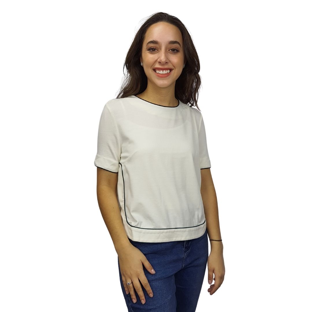 Blusa Vero moda Blanco Style SARA S/S JERSEY TOP(VMC-SD)
