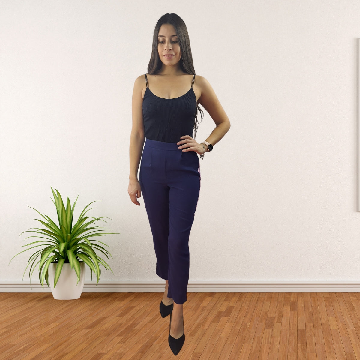 Pantalon Vero Moda Azul Oscuro Style RORY 9/10 CARROT PANTS(SL)