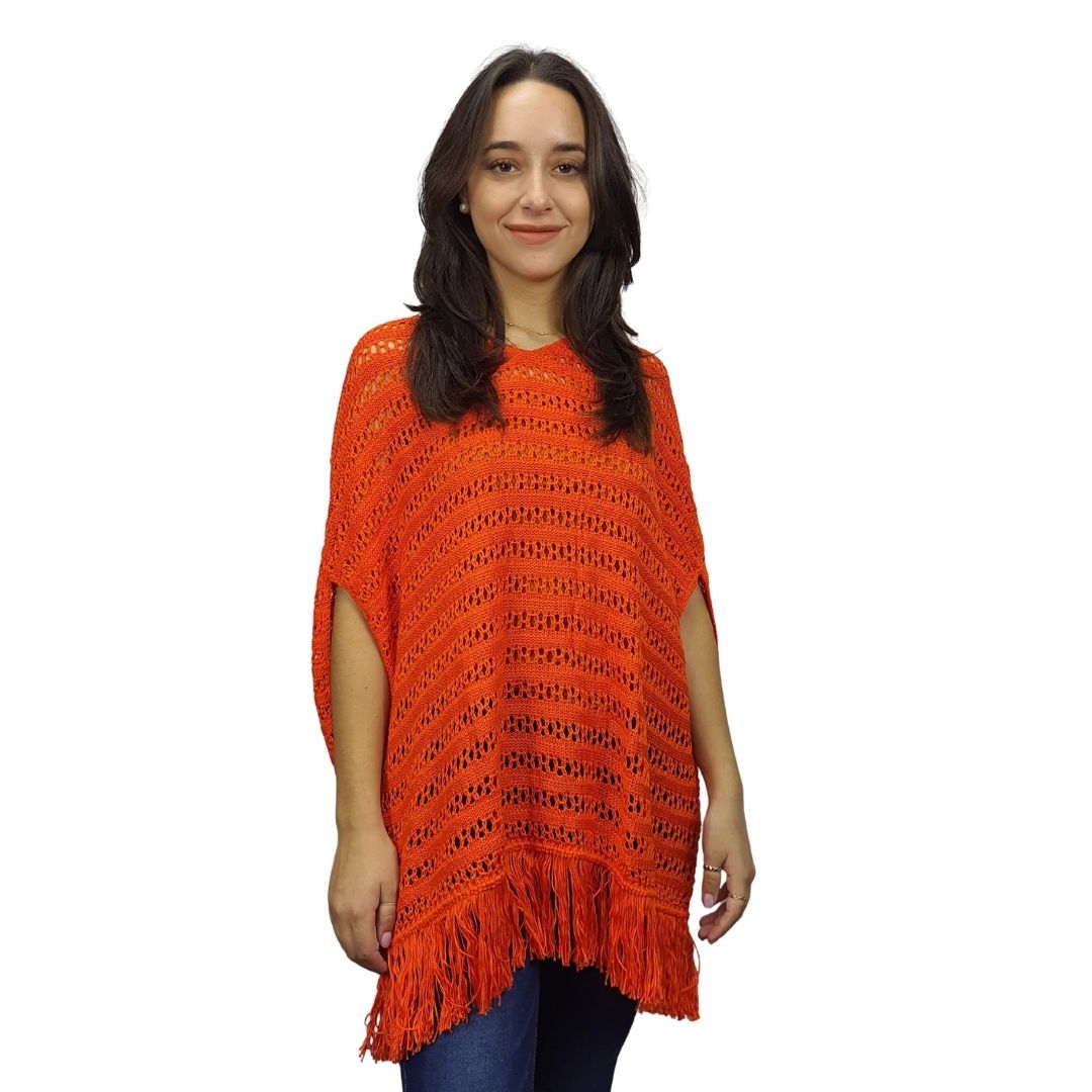 Poncho Vero Moda Naranja Style PENNY S/S KNIT(TP-EC-3)