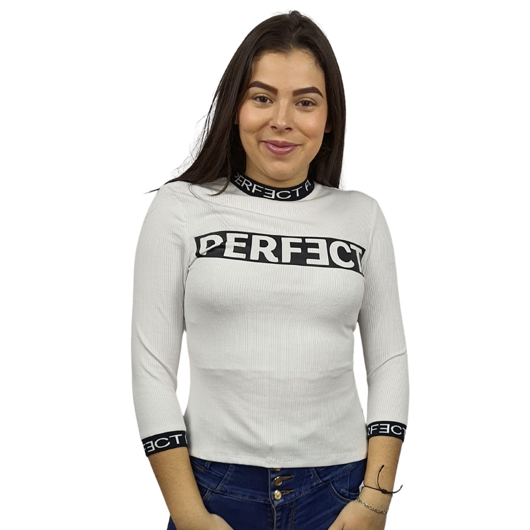 Polera Vero Moda Blanco Style GINA 3/4 TOP(LL)