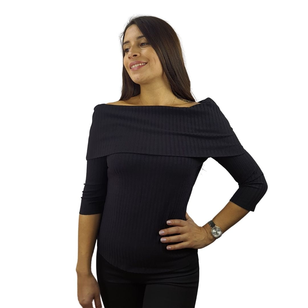 Blusa Vero moda NEGRO Style BUDGET 3/4 TOP(PM-ET-2)