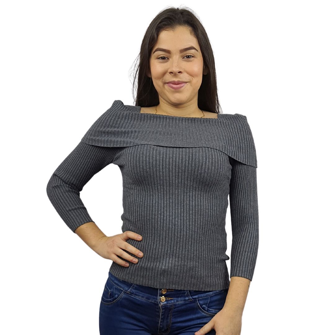 Blusa Vero Moda Gris Style BITTERSWEET 3/4 KNIT(UM)