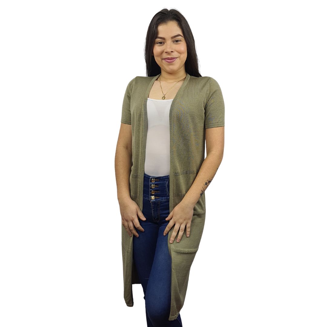 Tapado Vero Moda Verde Style ADA S/S KNIT(VMC-HH)