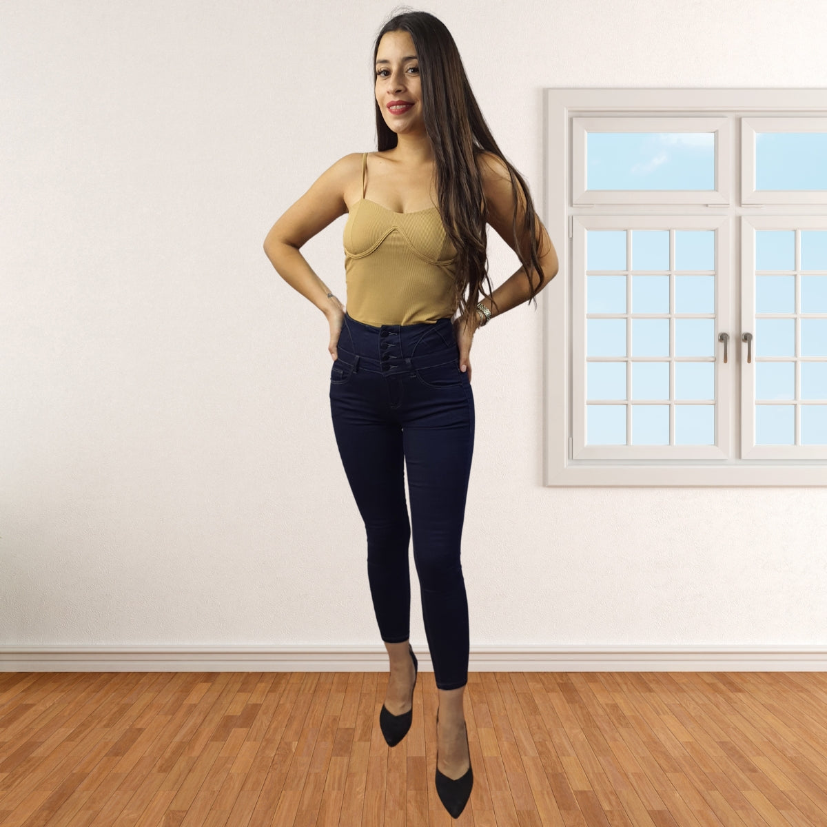 Jeans Vero Moda Azul Oscuro Style ALAN IVAN 9/10 HW X-SLIM JEANS(NC)