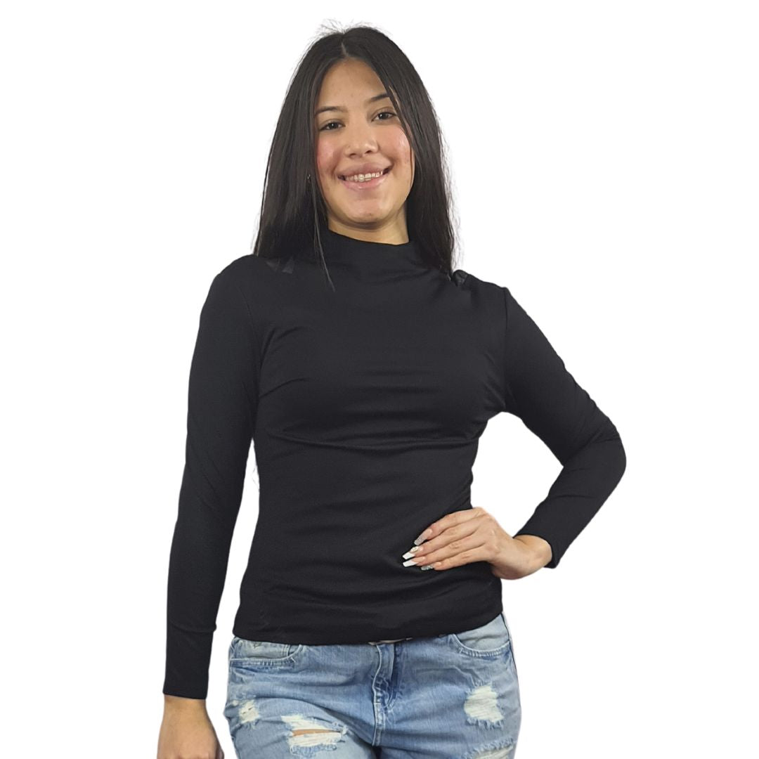 Blusa Vero Moda Negro Style PEGGY L/S JERSEY TOP(VMC-NL)