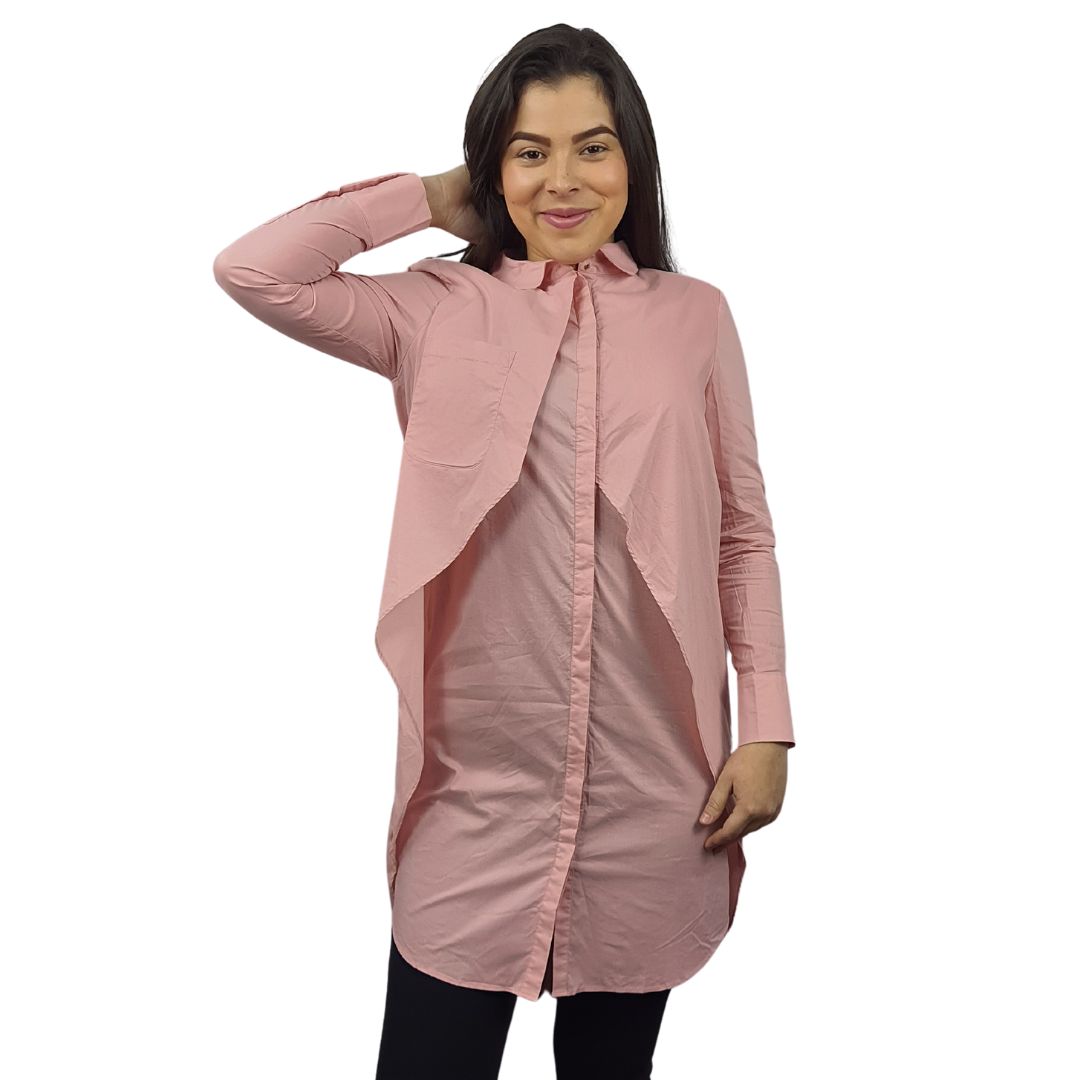 Vestido Vero Moda Rosado Style GUETTA L/S LONG SHIRT(BN-EC-2)