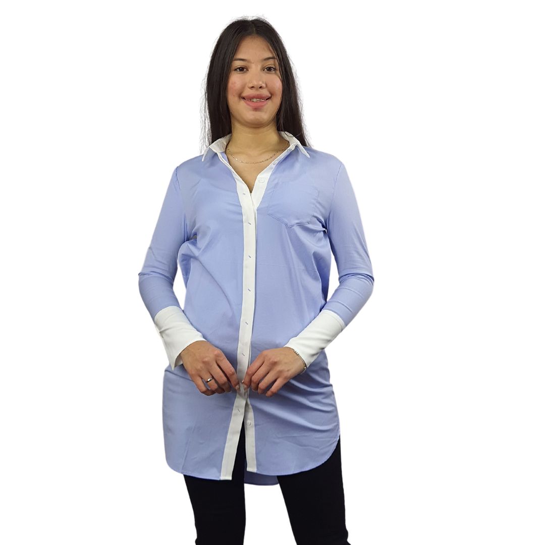 Blusa Vero Moda Azul Style PANDORAL L/S LONG SHIRT(MW-EC-2)
