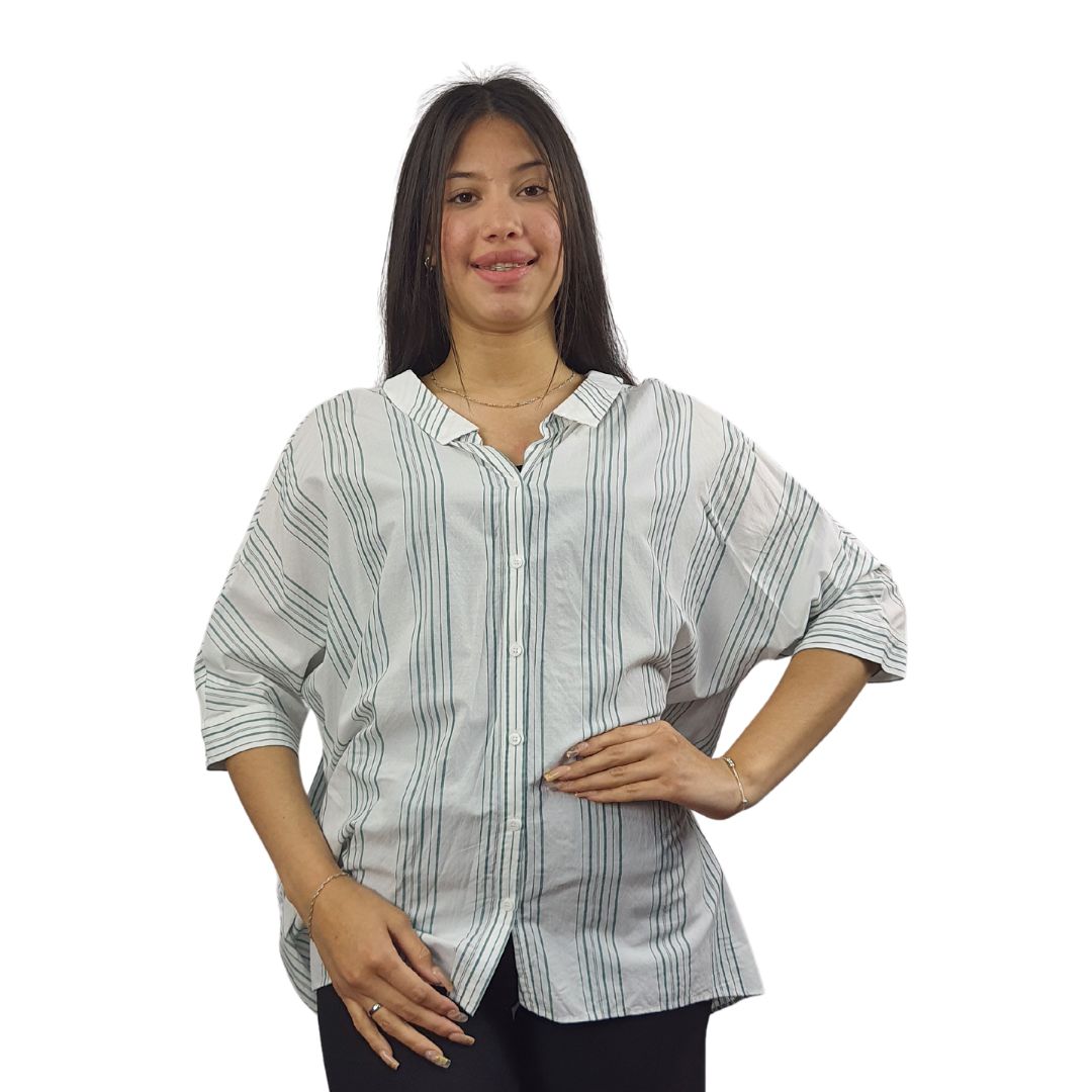 Blusa Vero Moda Verde Style FREDA 1/2 SHIRT(SL)