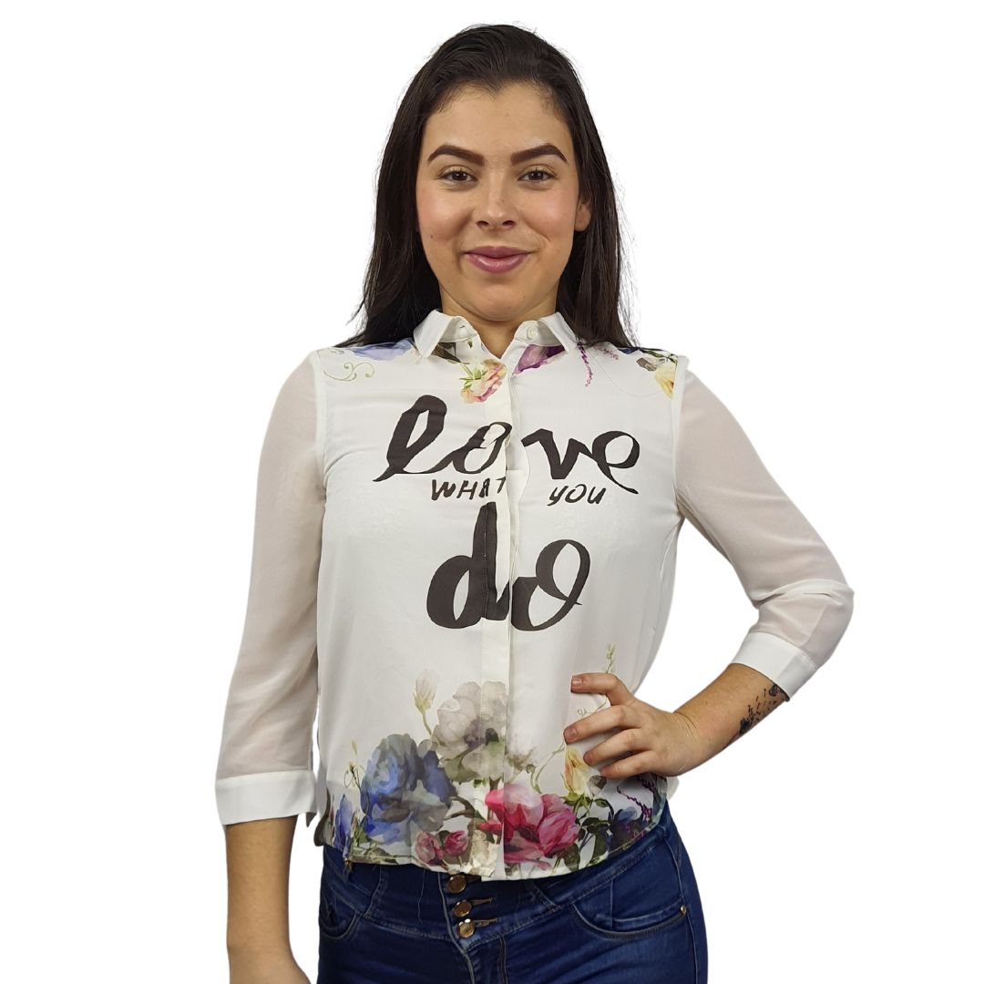 Blusa Vero Moda Blanco Style BEKKY 3/4 SHIRT(BN-EC-2)
