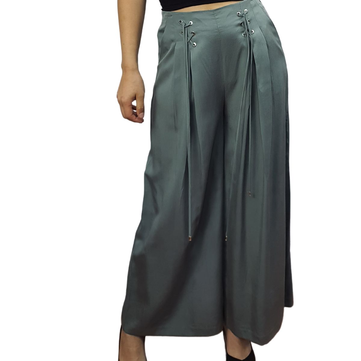 Pantalon Vero Moda Verde Style BERTHA SOFT 9/10 WIDE PANTS(NR)