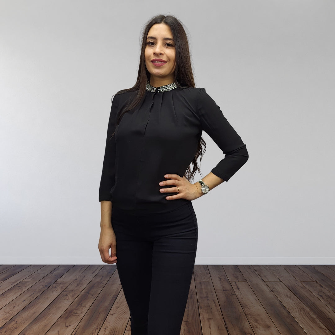 Blusa Vero Moda Negro Style PANDORA 3/4 TOP(VMC-BN-ET-2)