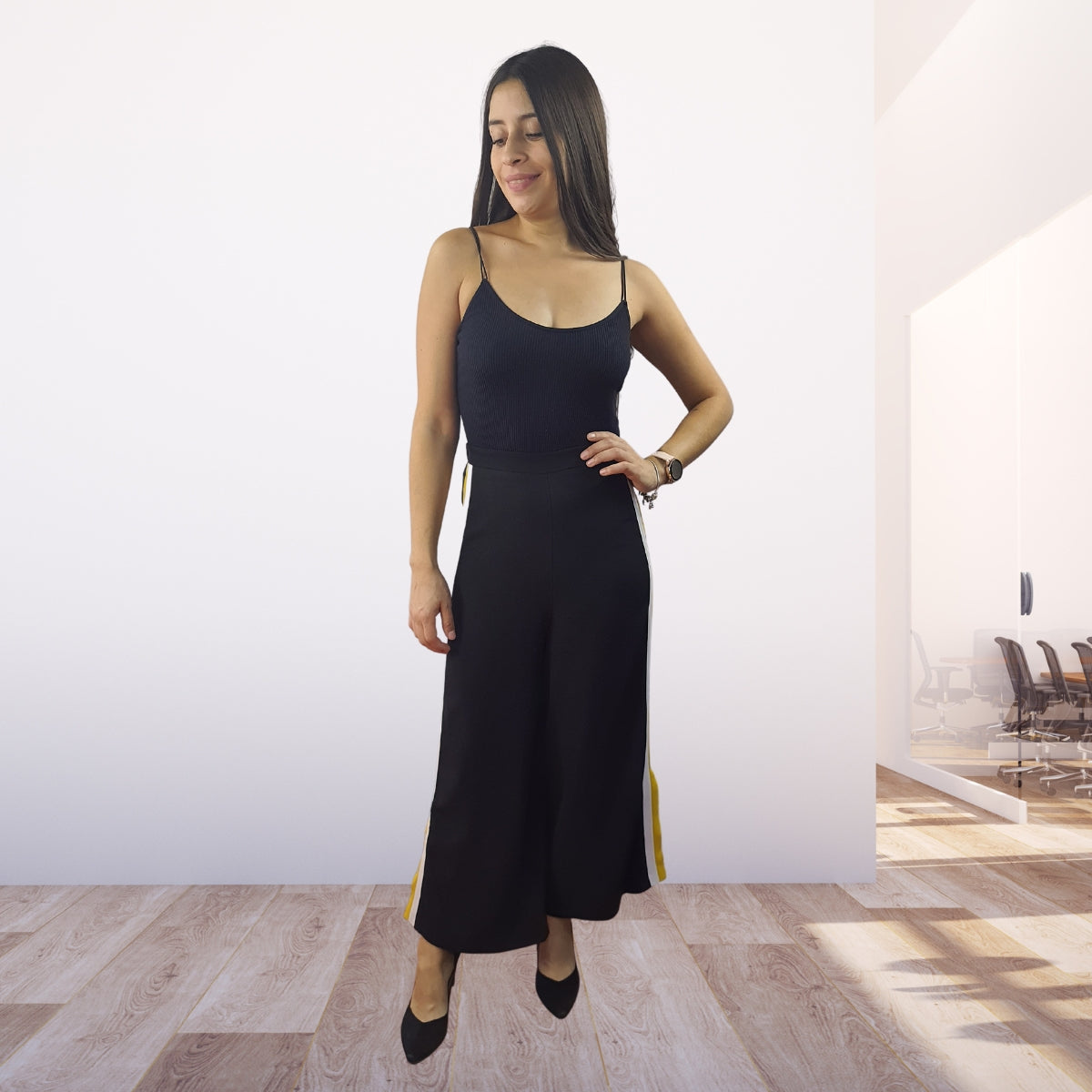 Pantalon Vero Moda Negro Style MABEL 9/10 WIDE PANTS(SL)