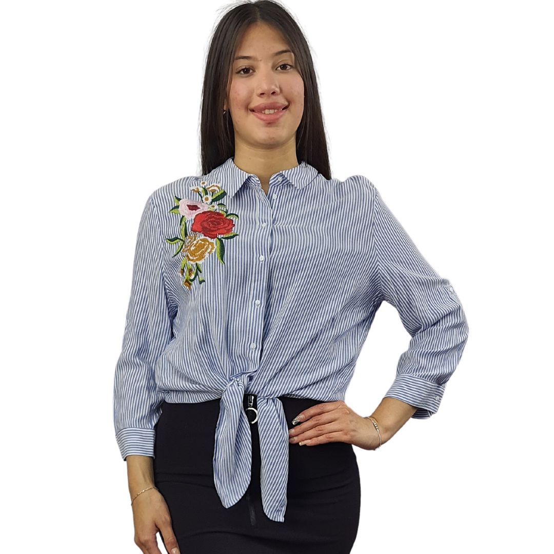 Blusa Vero Moda Azul Style JASSIE 3/4 SHIRT(NN)