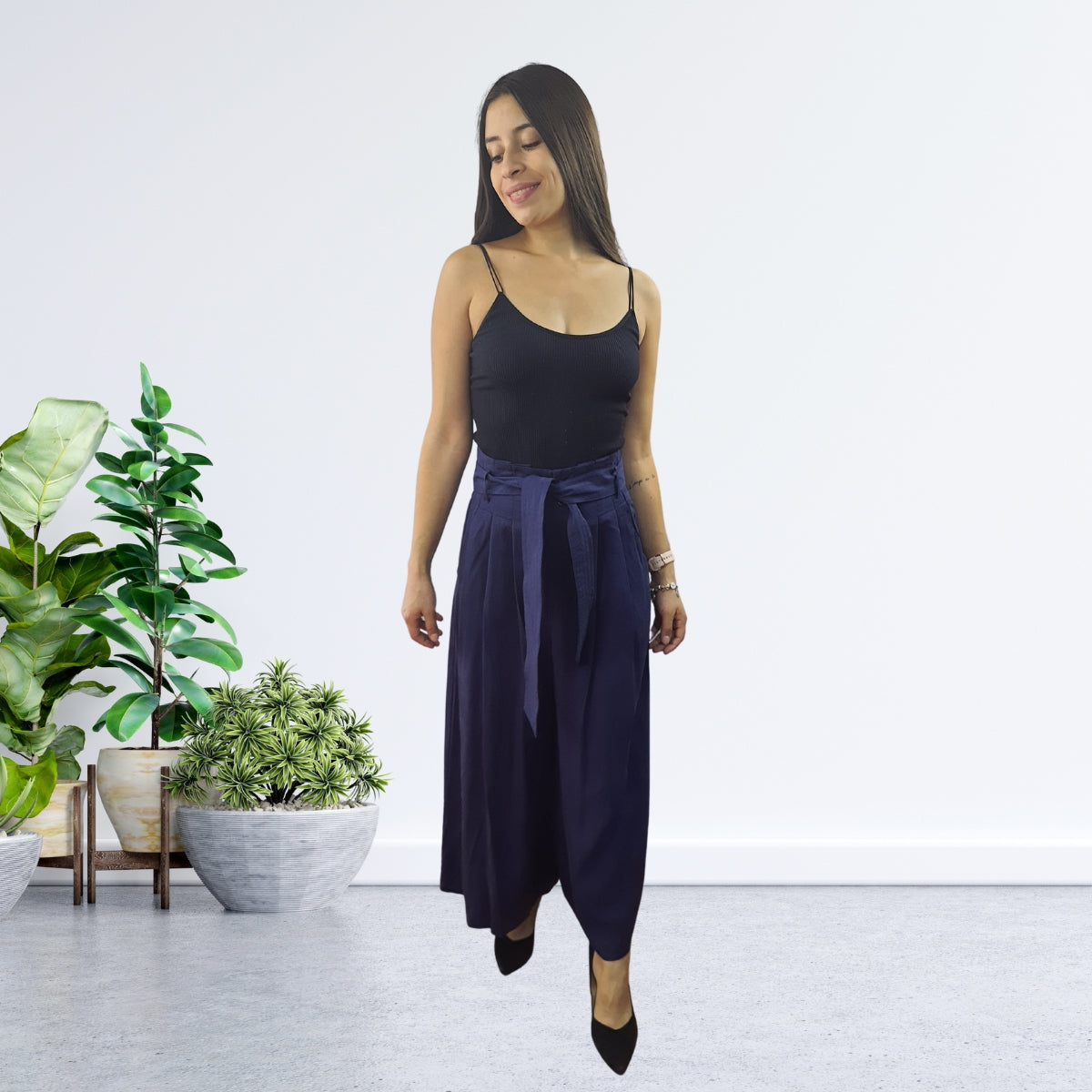Pantalon Vero Moda Azul Oscuro Style SOFT 7/8 LOOSE PANTS(TP)