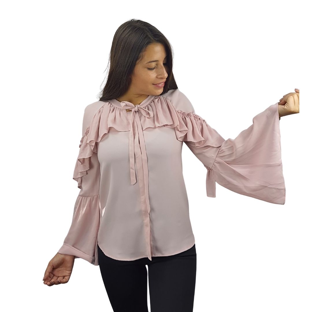Blusa Vero Moda Rosa Vieja Style RAY L/S SHIRT(VMC-NR)