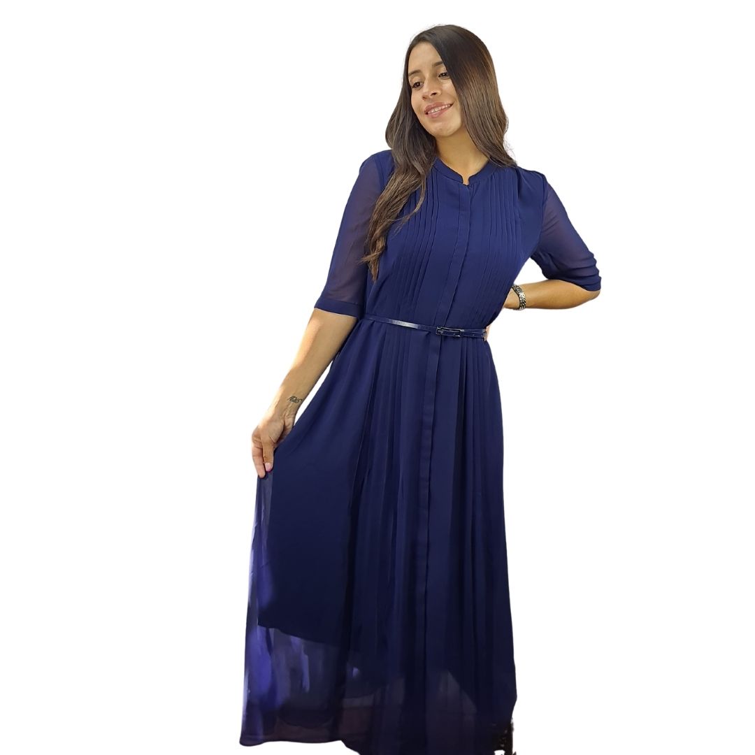 Vestido Vero Moda Azul  Style CAROL 1/2 SHIRT DRESS(VMC-RN)