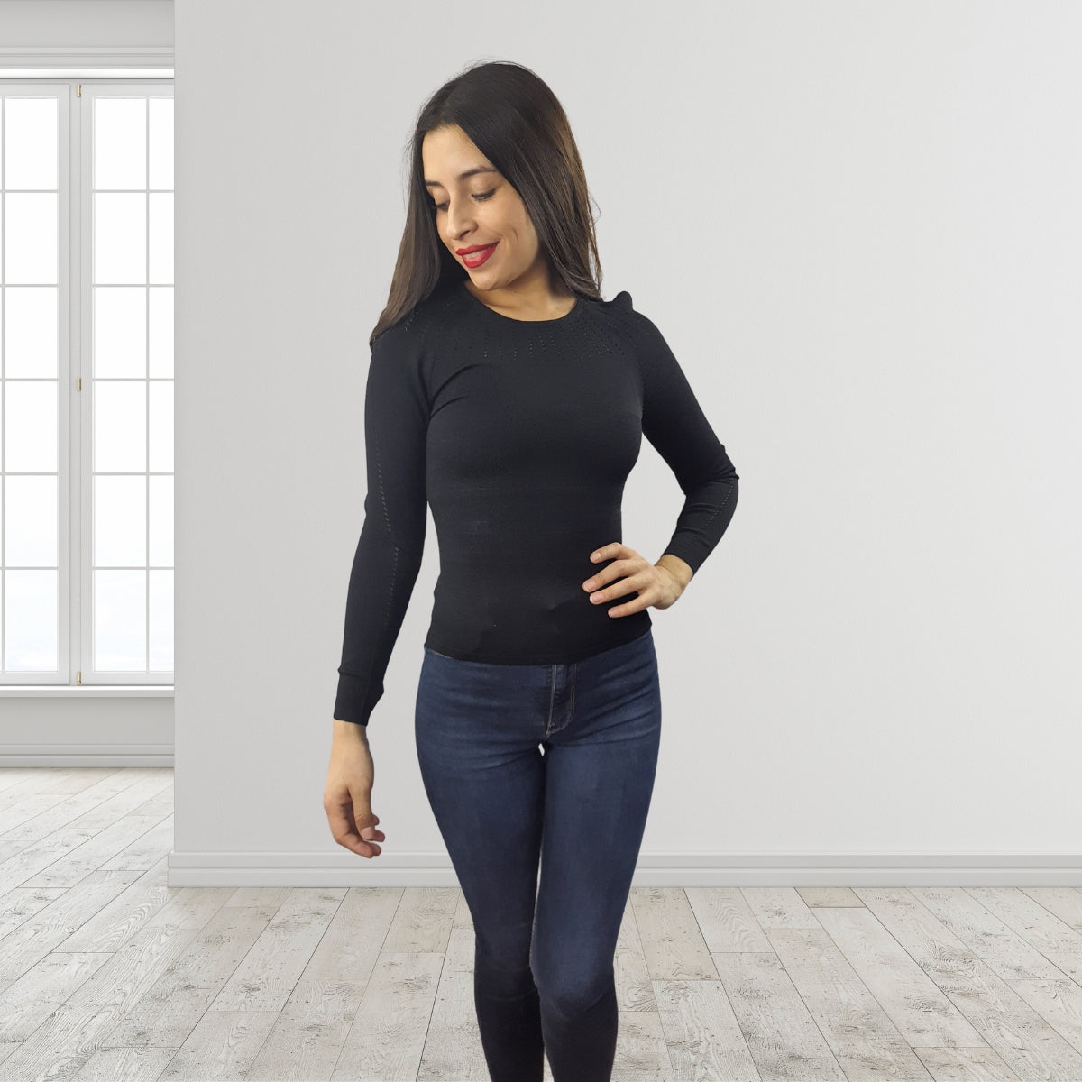 Blusa Vero Moda Negro Style LADY L/S KNIT(VMC-EL)