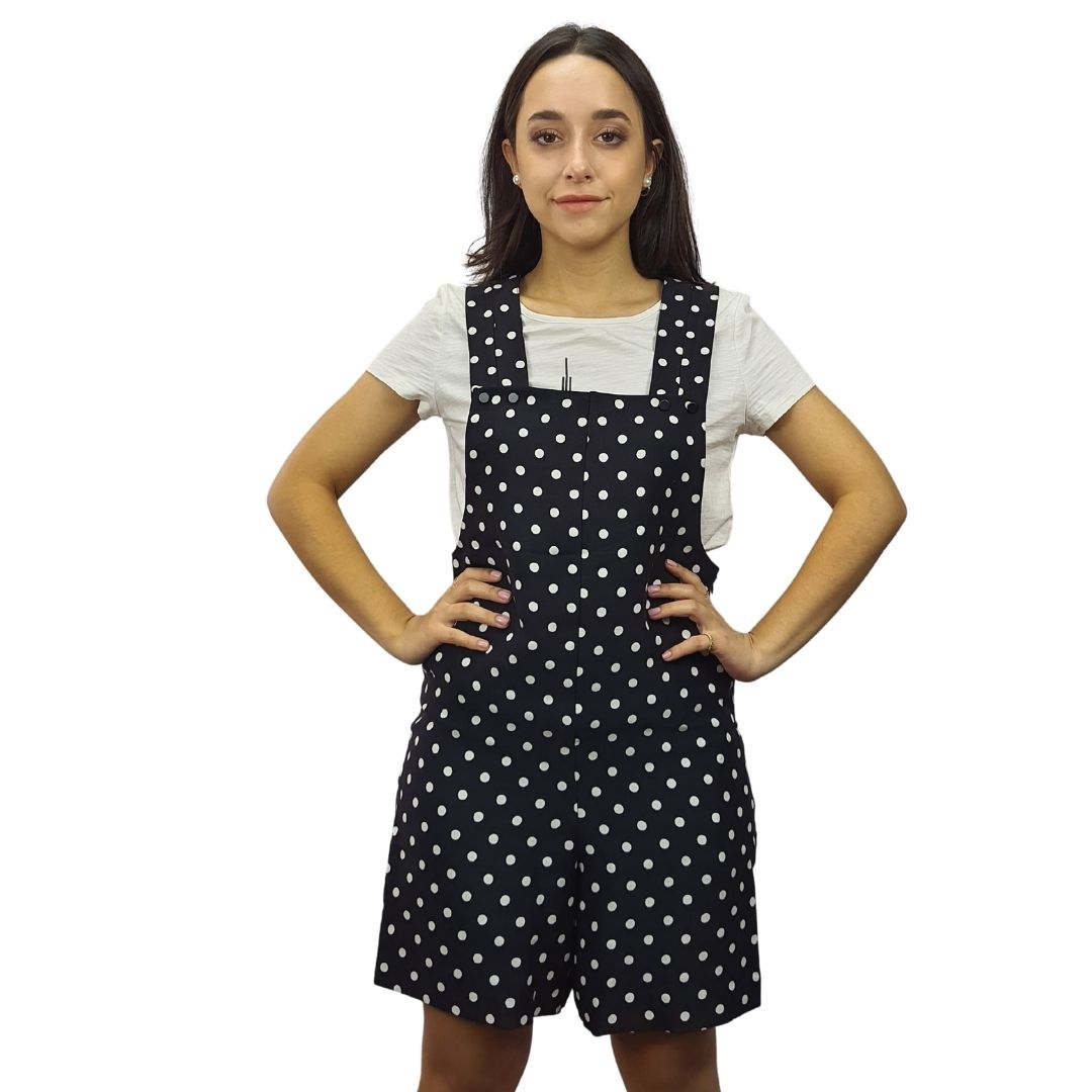 Enterito Vero Moda Negro Style PINK DOTS CATSUIT SHORTS(PM-ES-3)