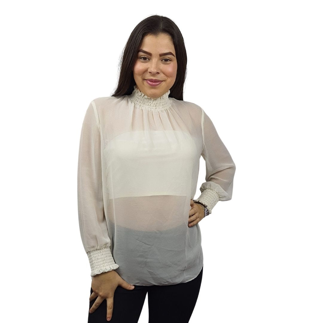 Blusa Vero Moda Blanco Style LAUDER 3/4 WOVEN TOP SET(VMC-RN)