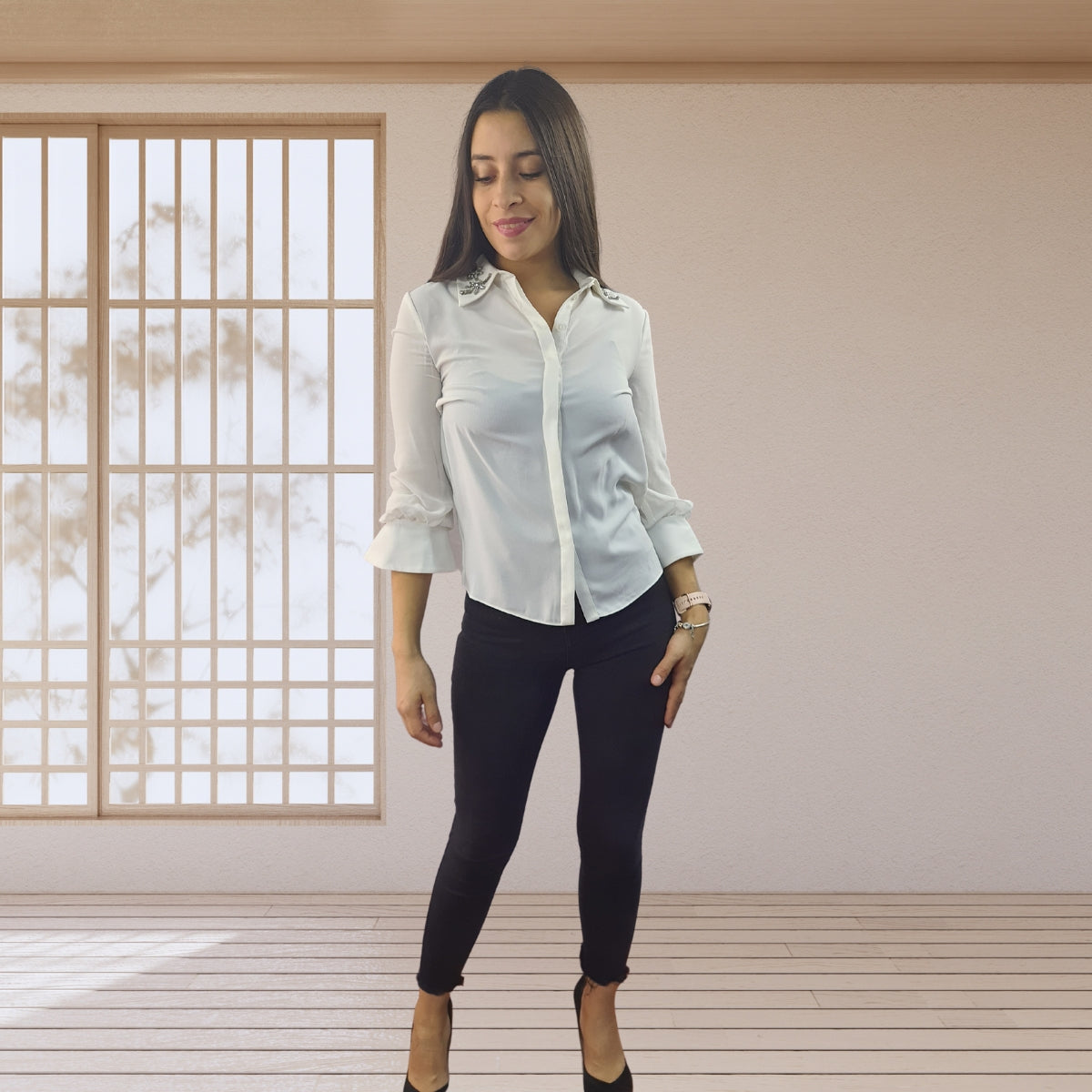 Blusa Vero Moda Blanco Style ANGEL 3/4 SHIRT(VMC-UR)