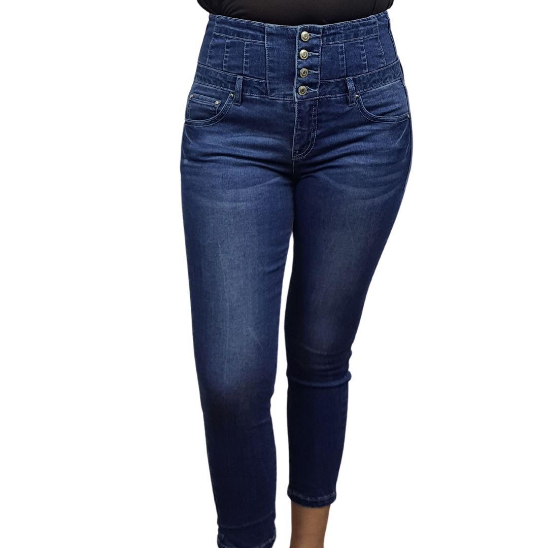 Jeans Vero Moda Azul Oscuro Style YEAH 7/8 HW X-SLIM JEANS(TP-EC-1)