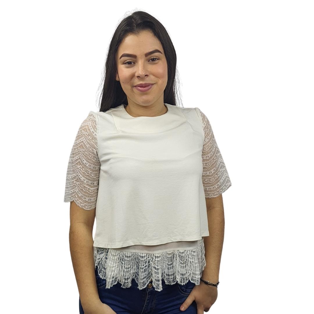 Blusa Vero Moda Blanco Style LILTH 1/2 JERSEY TOP(VMC-RN)