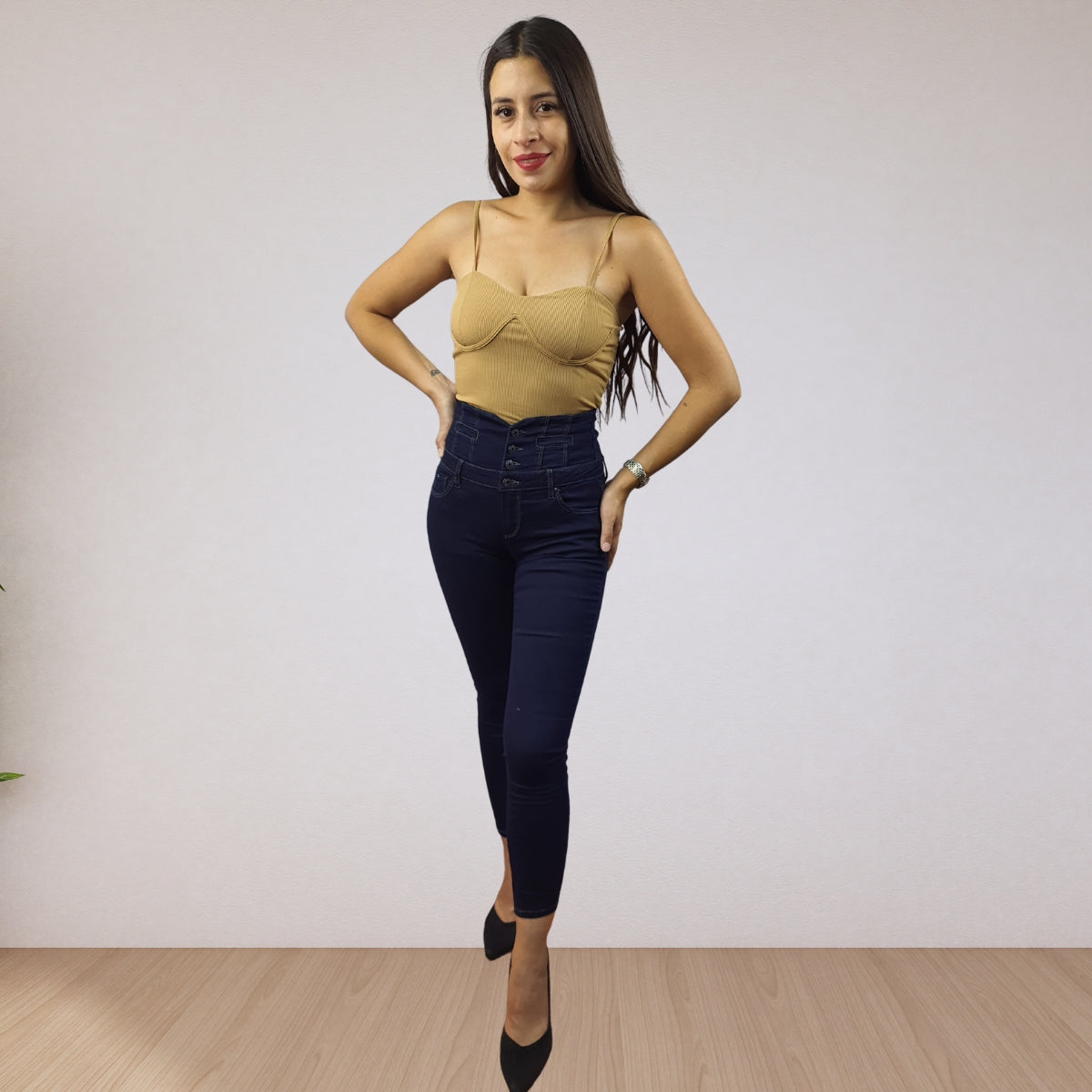 Jeans Vero Moda Azul Oscuro Style FINE IVAN 9/10 HW X-SLIM JEANS(UM)
