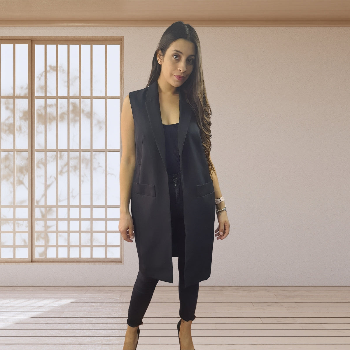 Tapado Vero Moda Negro Style AURE WAISTCOAT(VMC-PM-ET-3)