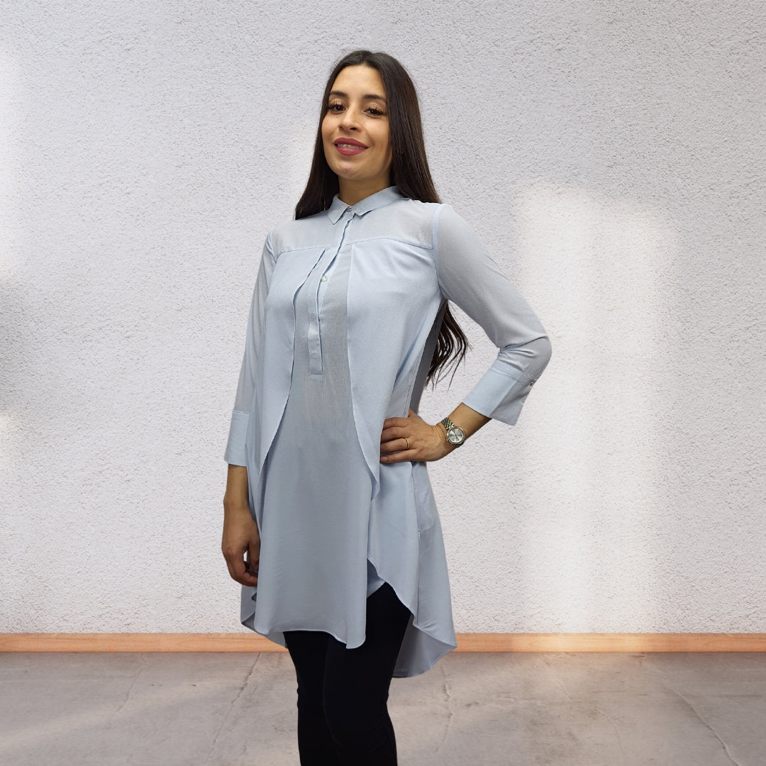 Blusa Vero Moda Azul Claro Style MINNIE 3/4 LONG TOP(VMC-MW-EC-3)