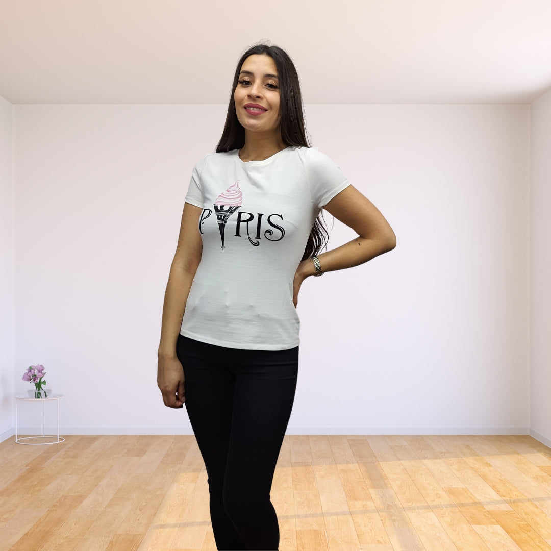 Polera Vero Moda Blanco Style EIFFEL S/S TOP(NN)