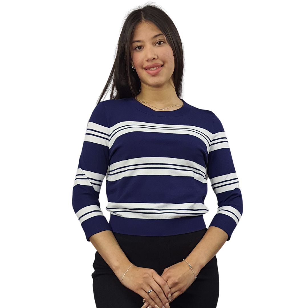Blusa Vero Moda Azul Style ALL 3/4 KNIT(UM)