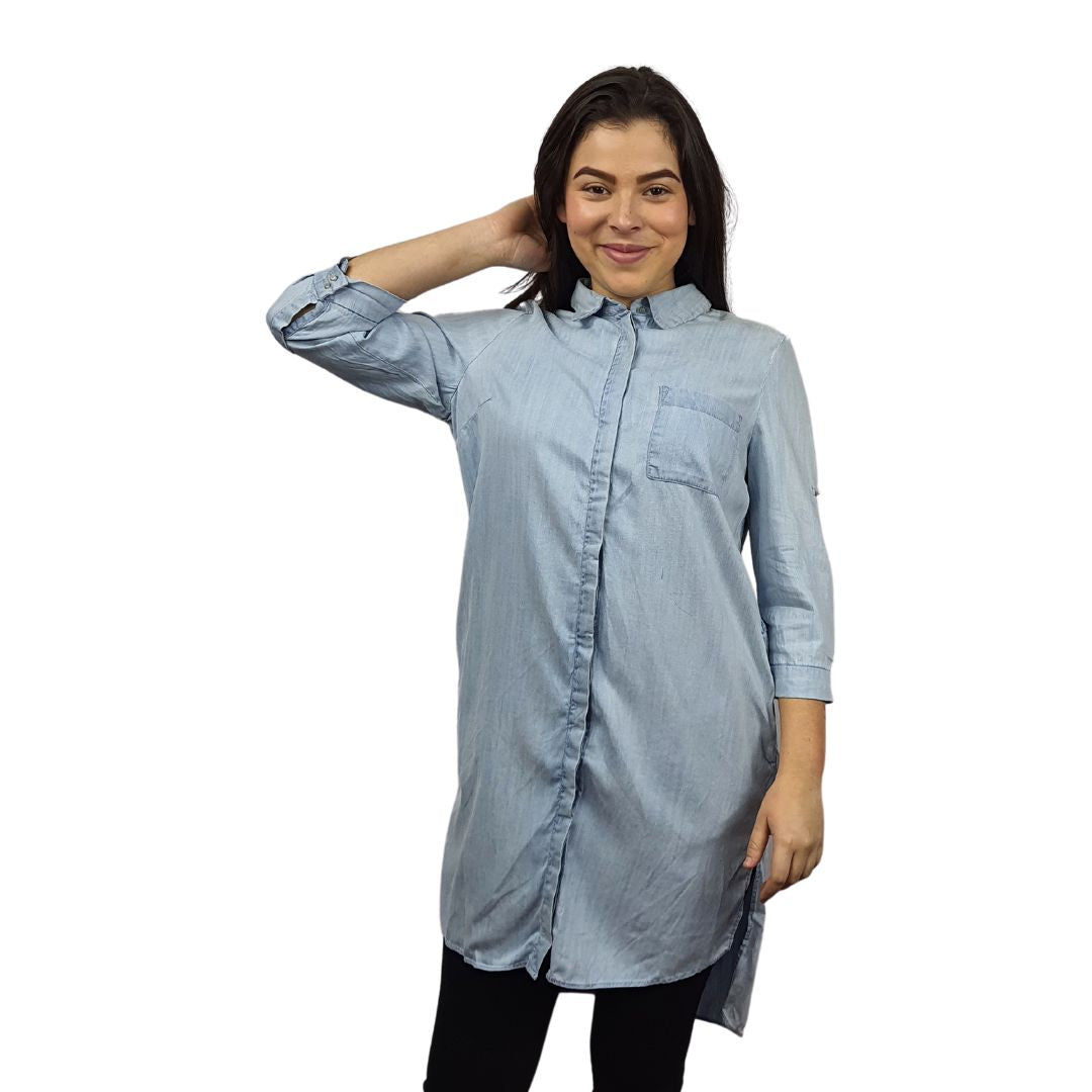 Camisa Vero Moda Azul Claro Style ISAAC 3/4 DENIM SHIRT(MW-EC-2)