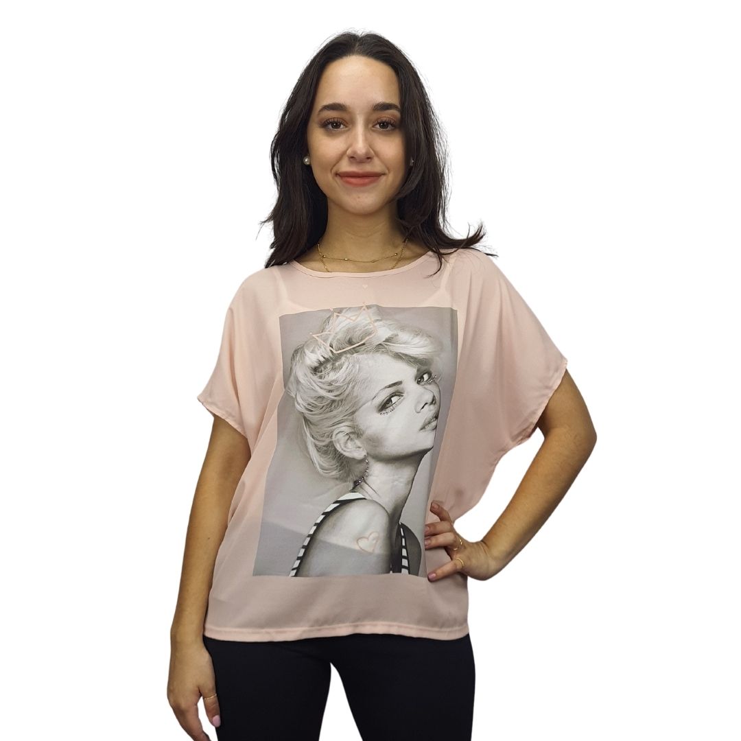 Blusa Vero Moda Rosa Vieja Style LUNA S/S TOP(CR)