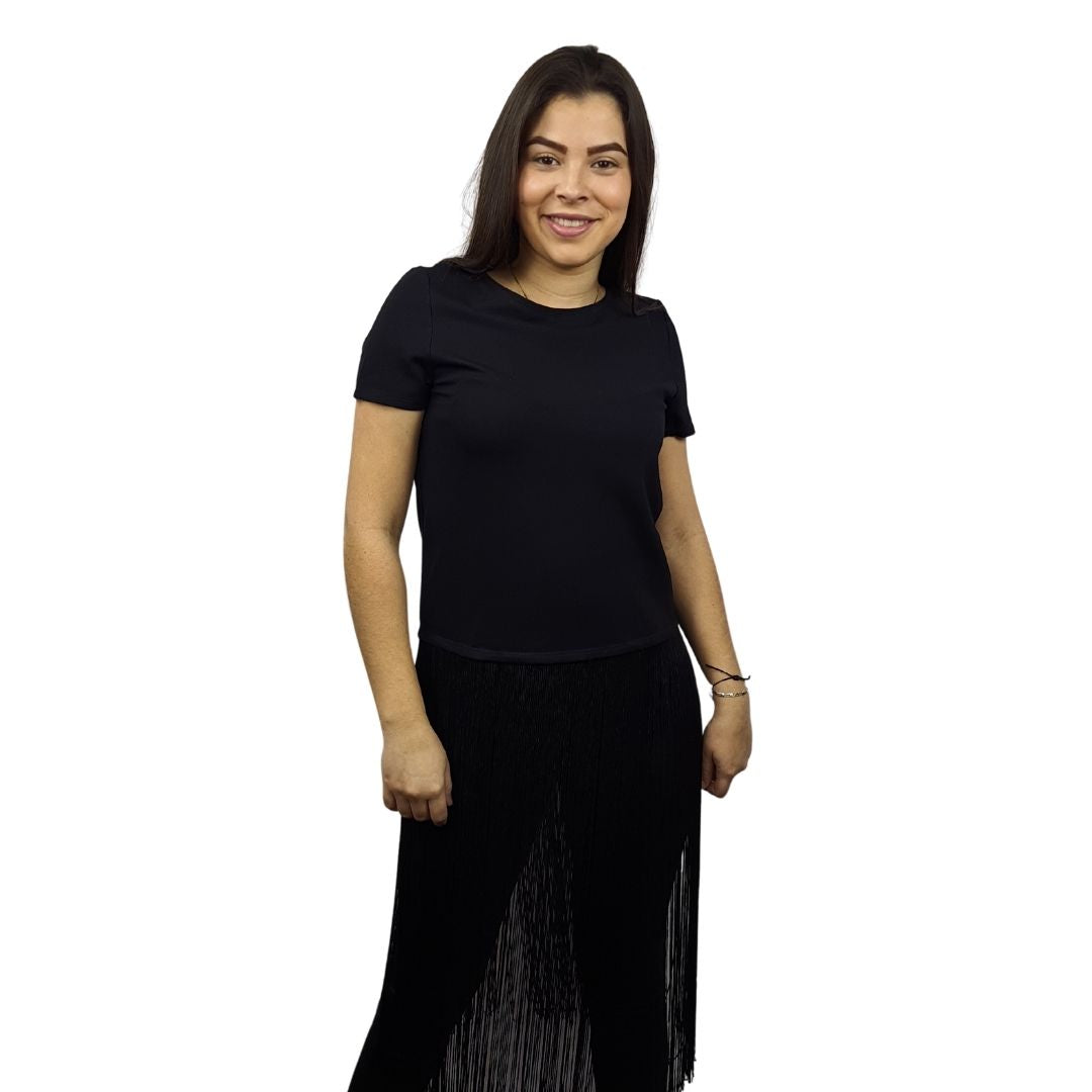 Blusa Vero Moda Negro Style TASSELS S/S TOP(TP-ET-3)
