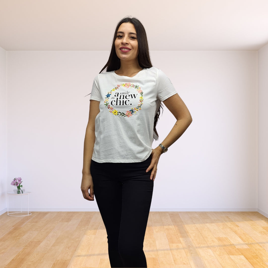 Polera Vero Moda Blanco Style LITCHI S/S TOP(HH)
