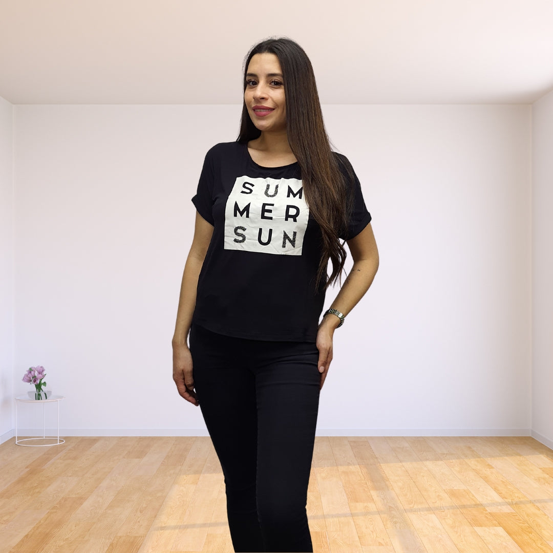 Polera Vero Moda Negro Style KATHY S/S TOP(NL)