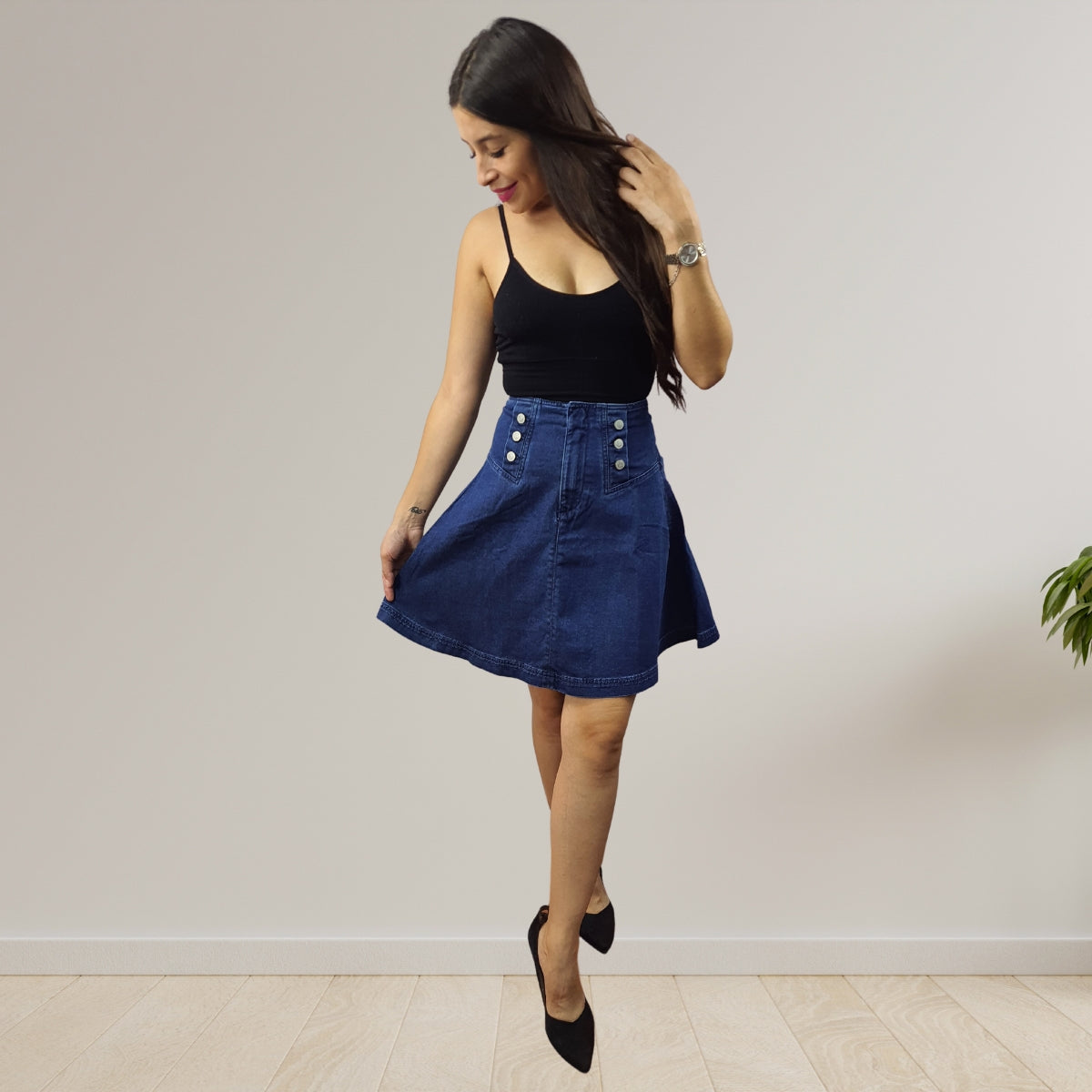 Falda Vero Moda Azul Style IRIS HW DENIM SKIRT(NE-CS-2)