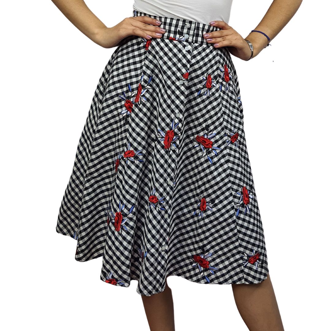Falda Vero Moda Negro Style FRAYA JASMINE MIDI SKIRT(NN)