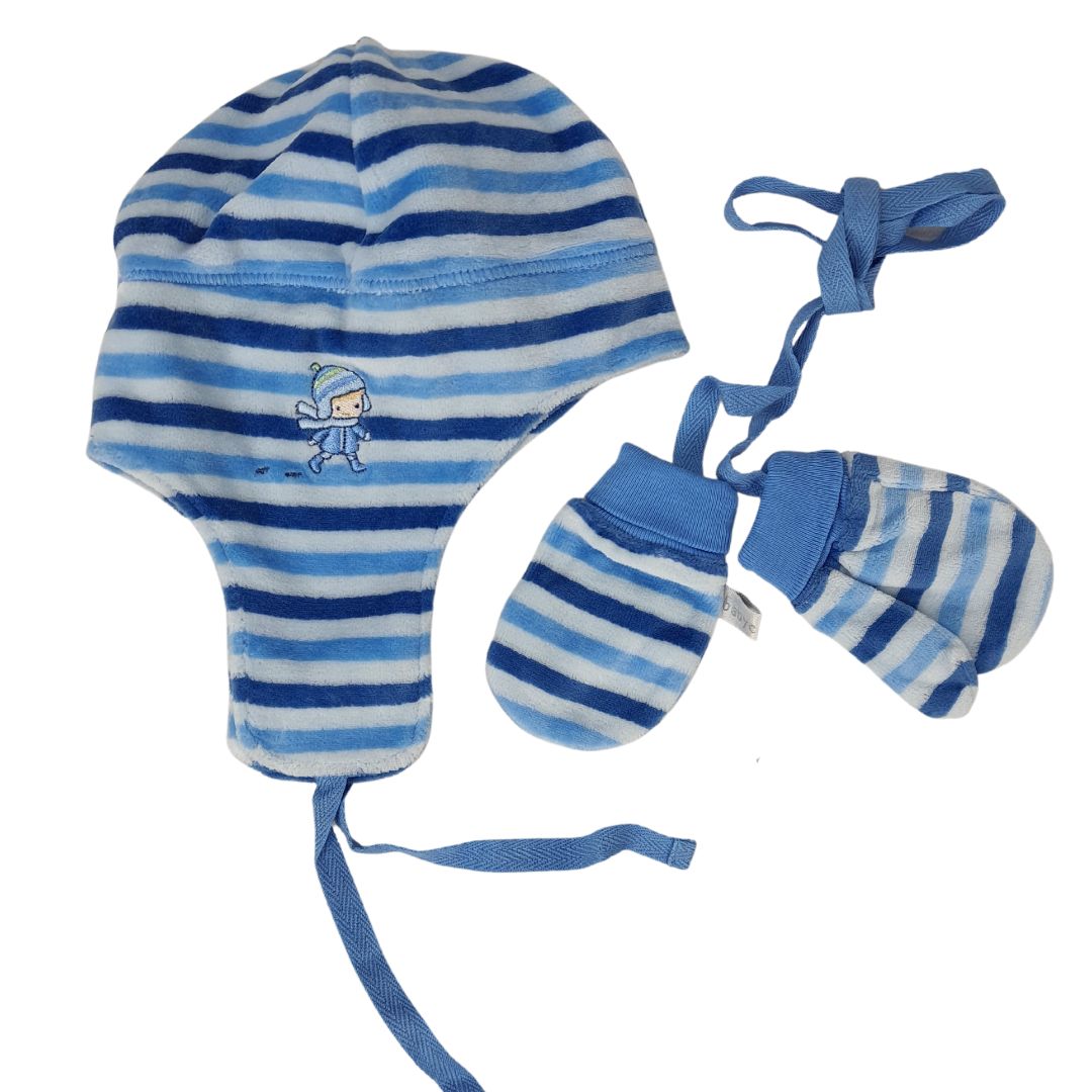 Gorro Plush Wld Winter Walk + Mitones Celeste
