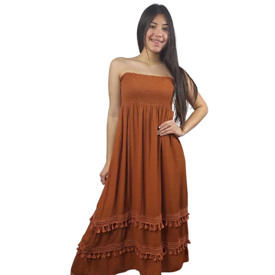 Vestido Vero Moda Marron Style TOOTH DRESS SKIRT(CR)