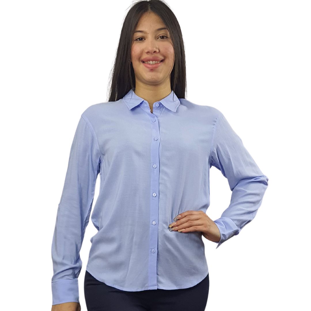 Blusa Vero Moda Azul Style WISTARIA MULTI L/S SHIRT(SL)