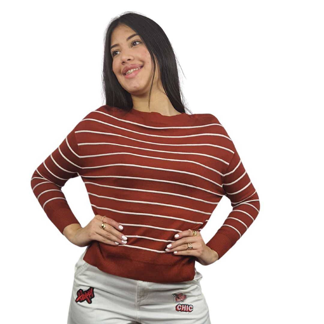 Sweater Vero Moda Marron Style ANNA L/S KNIT(UM)