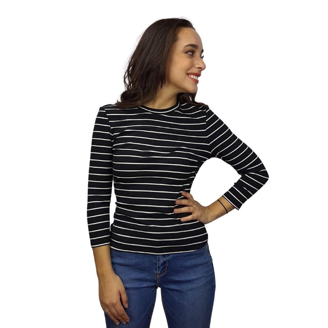 Blusa Vero Moda Negro Style BILLY 7/8 TOP(MM)